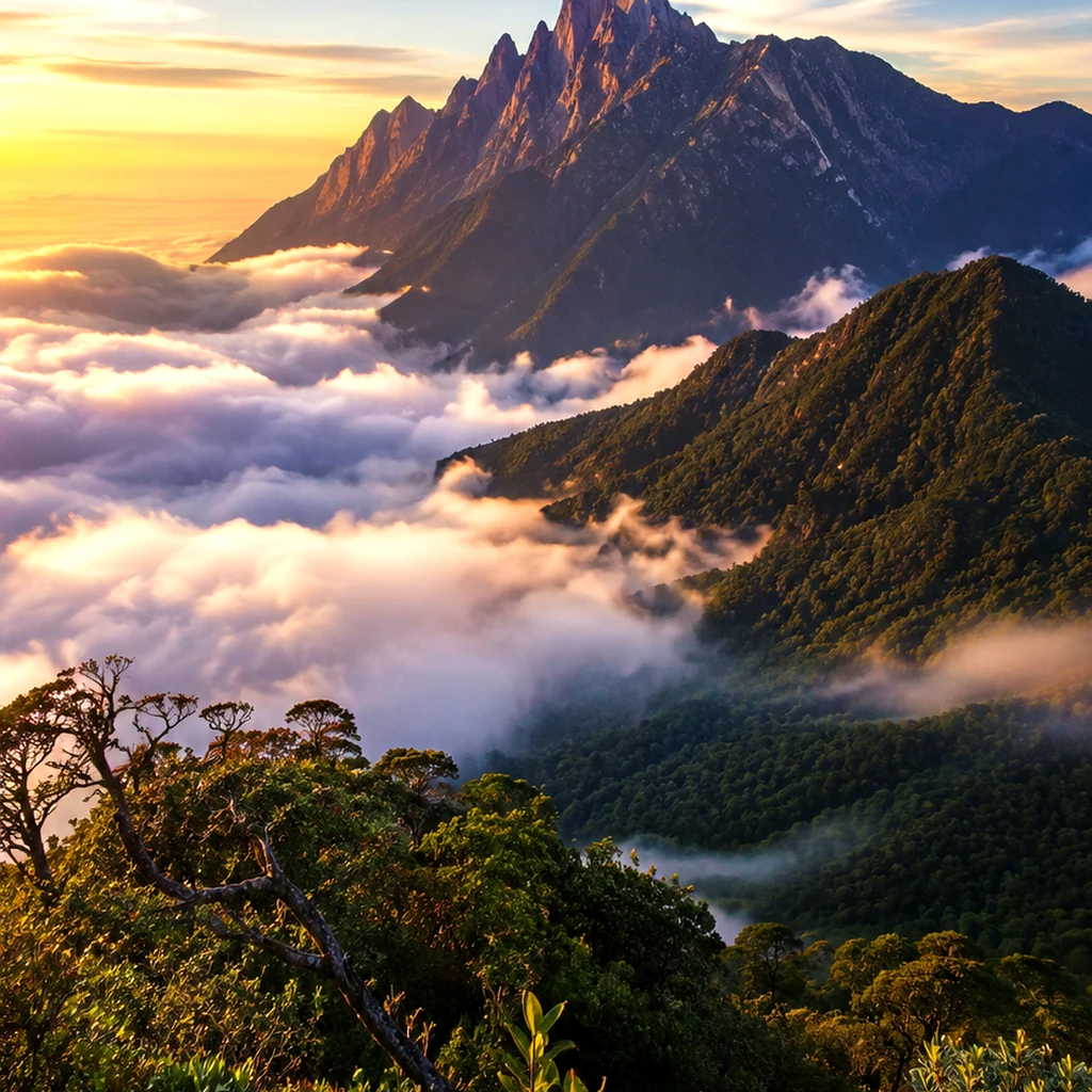 Kuala Lumpur skyline and tropical park scenery in Malaysia